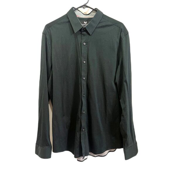 Buttercloth Green Black Regular Fit Button Up Shirt Top   Mens Size Large - Picture 2 of 10
